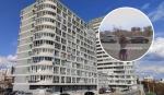 Женщина и ребенок в Чебоксарах чудом не пострадали под падающими обломками стройматериалов