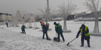 В Чебоксарах продолжается посыпка, парков, скверов и площадей противогололедными материалами - Администрация г. Чебоксары