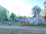 В Чебоксарах завершилось оформление стенда в благоустроенном дворе дома 9 по улице Афанасьева
