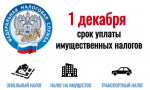 1 декабря истекает срок уплаты имущественных налогов физическими лицами